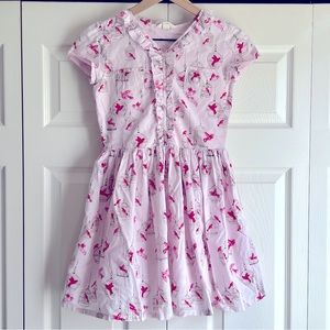 Lands End Kids Pink Bird Girls Dress size 8